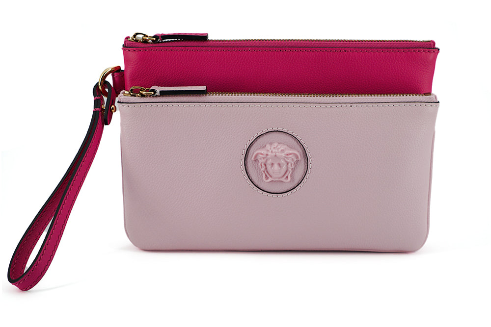 Elegante pochette in pelle rosa