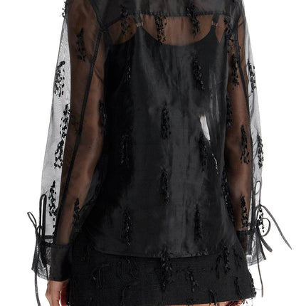 Ganni fringed organza shirt