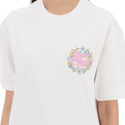 Etro floral pegasus embroidered t-shirt