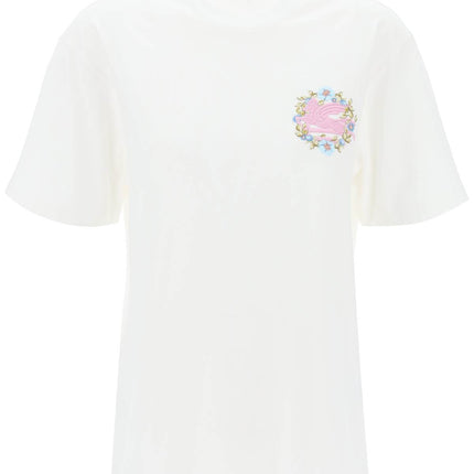 Etro floral pegasus embroidered t-shirt