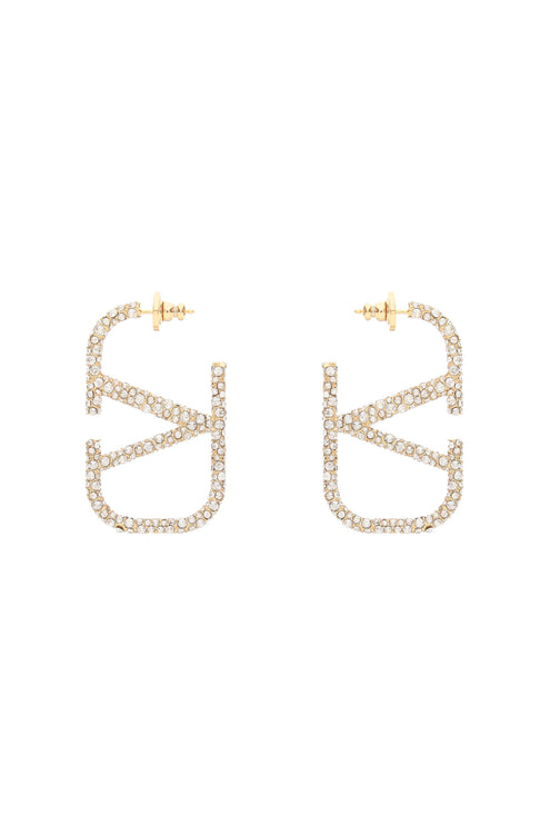 Valentino Garavani crystal v hoop earrings