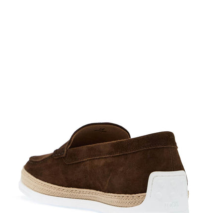 Tod'S suede slip-on with rafia insert