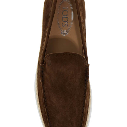 Tod'S suede slip-on with rafia insert