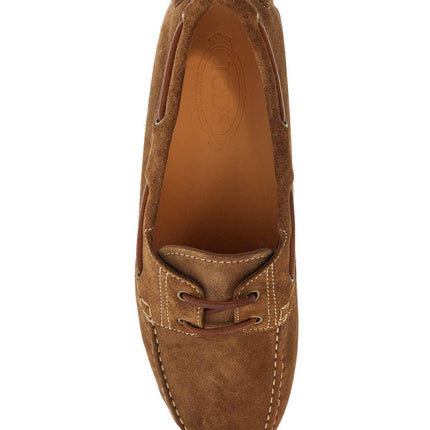 Tod'S light walnut leather driving moccasin made in italy