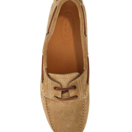 Tod'S suede biscuit leather loafers with rubber sole