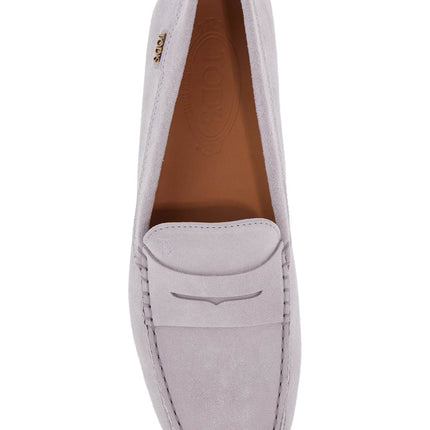 Tod'S light grey suede leather driving moccasin