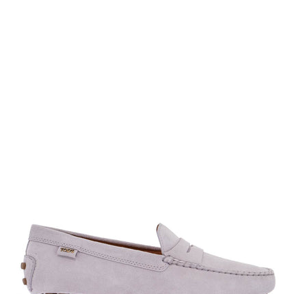 Tod'S light grey suede leather driving moccasin