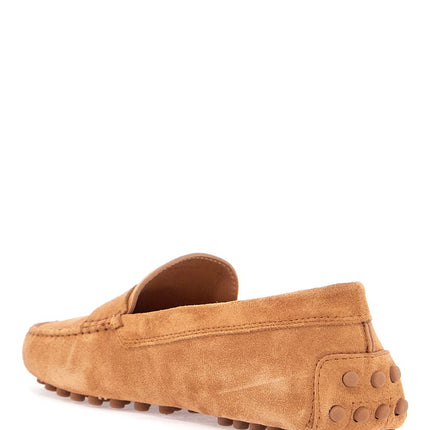 Tod'S men's suede leather loafers in cognac