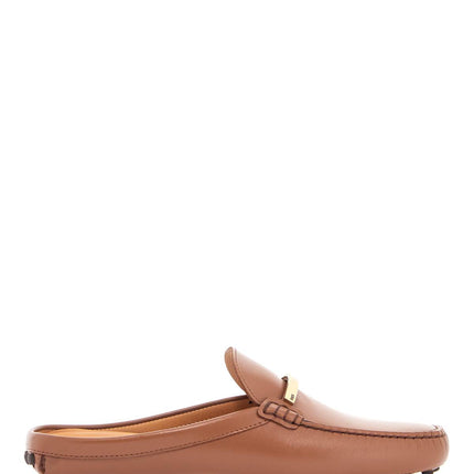 Tod'S dark brown calfskin slip-on with metal detail