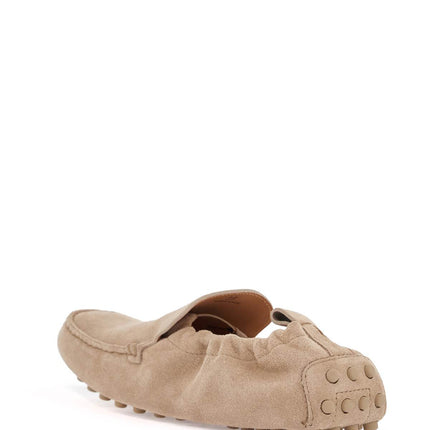 Tod'S gathered leather slippers in cord color