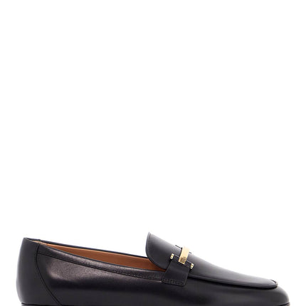 Tod'S black calfskin women's loafers with metallic band