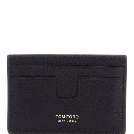 Tom Ford minimalist black calfskin credit card holder