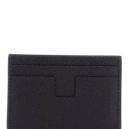 Tom Ford black minimalist calfskin credit card holder