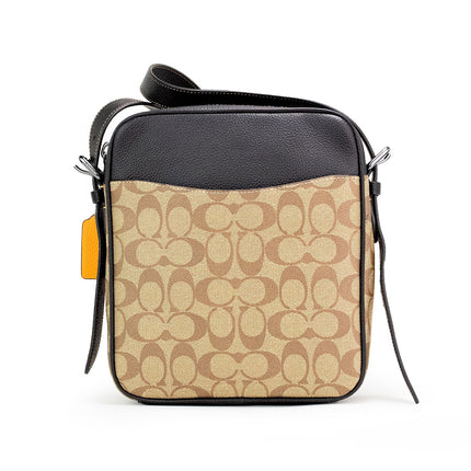 Hudson 21 Signature Varsity Stripe Bolsa Crossbody de lona recubierta