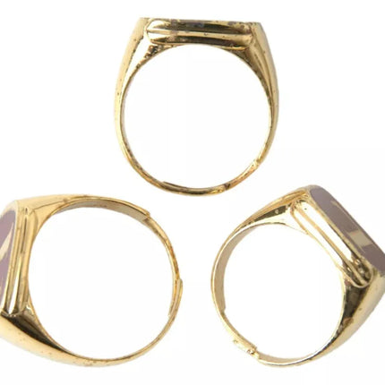 Gold Brass LOVE Enamel Set of 3 Ring