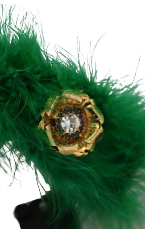 Elegante Emerald Zijde Bloemen Hoofdband