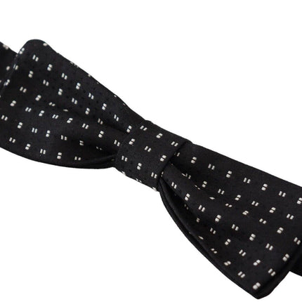 Elegant Black Silk Bow Tie - vivadelux