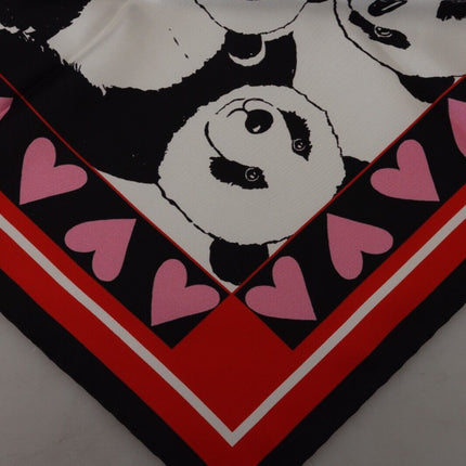 Elegant Panda Print Silk Scarf